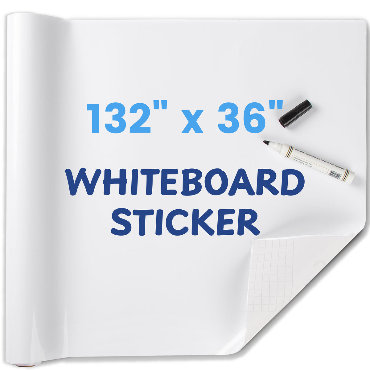 HEATPOMELO Self-Stick Dry Erase WhiteboardRoll Sticker - Roll Format, No Ghosting, Stain-Proof, Smooth Wall Surfaces Compatible -Office Presentation Supply for Home/OfficeUse (Works with Dry Erase Markers)