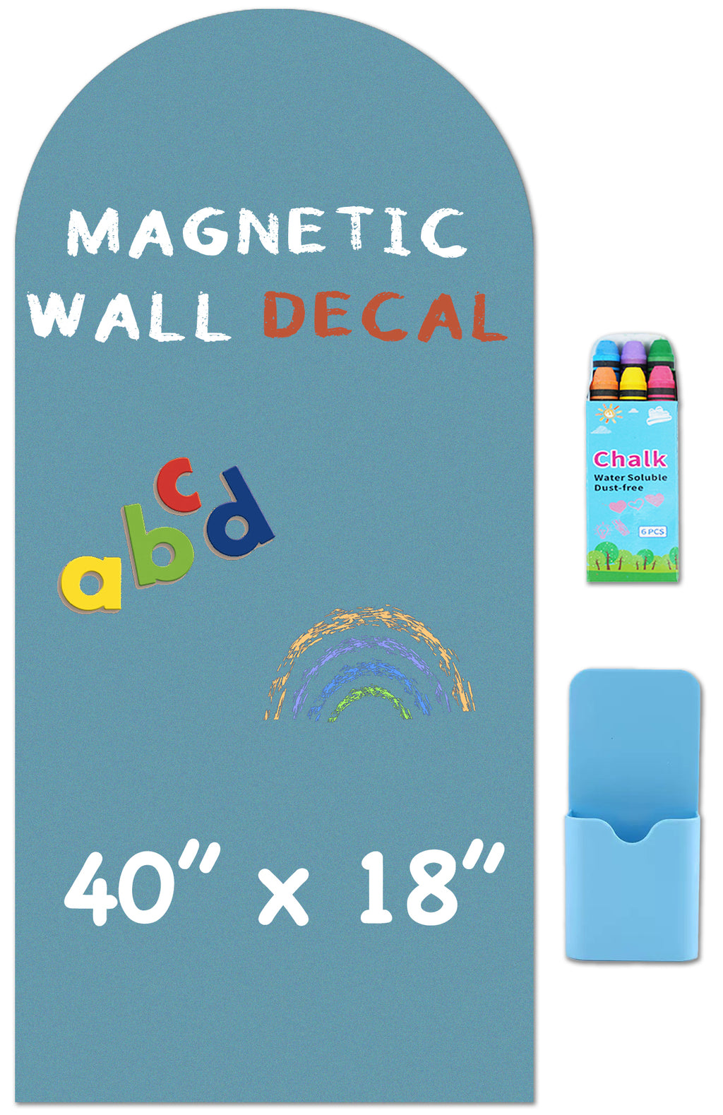 Arch Magnetic Wall Decal - 40" x 18" Matte Finish Chalkboard Sticker for Wall - Magnetic Board for Home