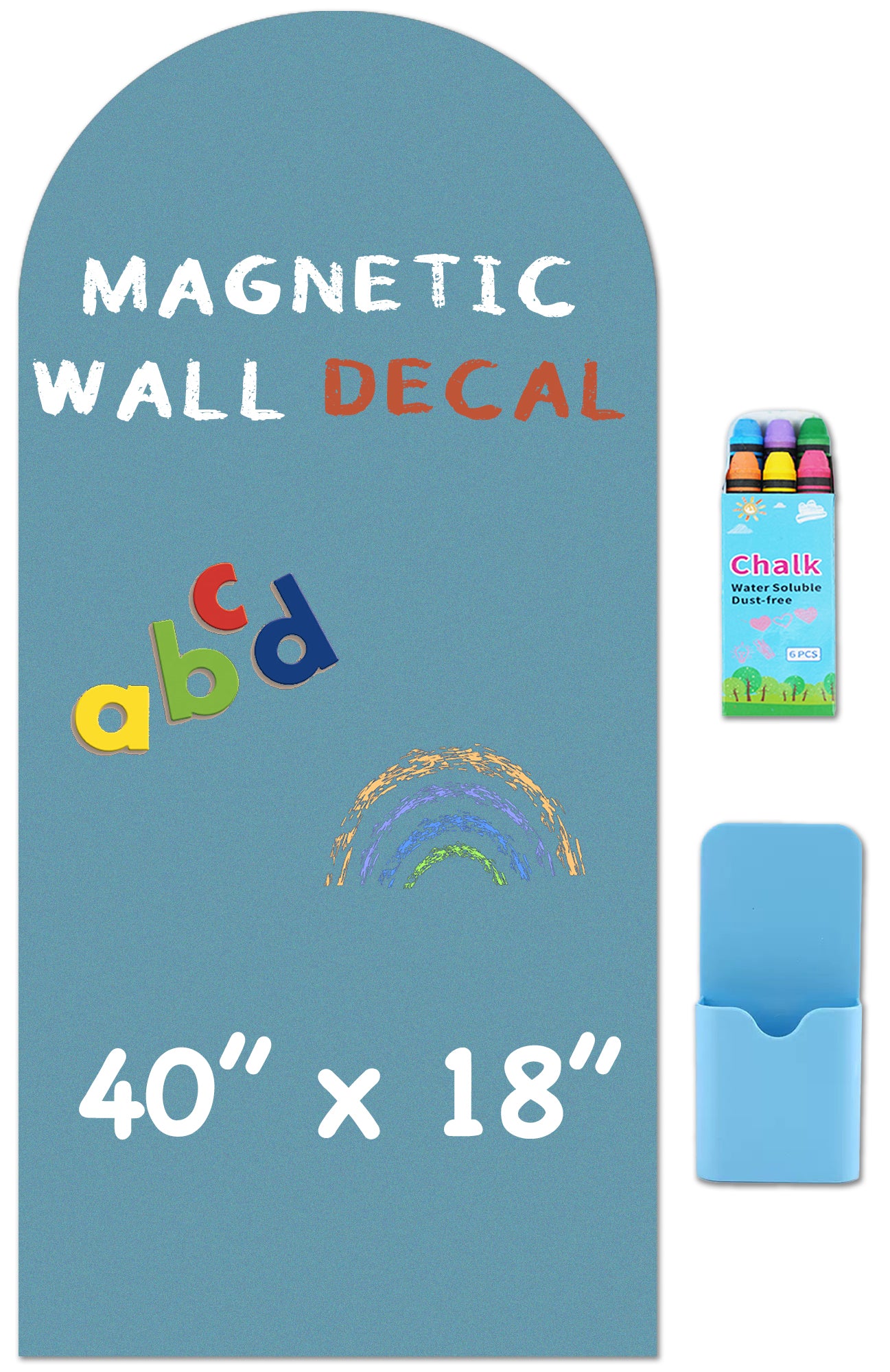 Arch Magnetic Wall Decal - 40" x 18" Matte Finish Chalkboard Sticker for Wall - Magnetic Board for Home