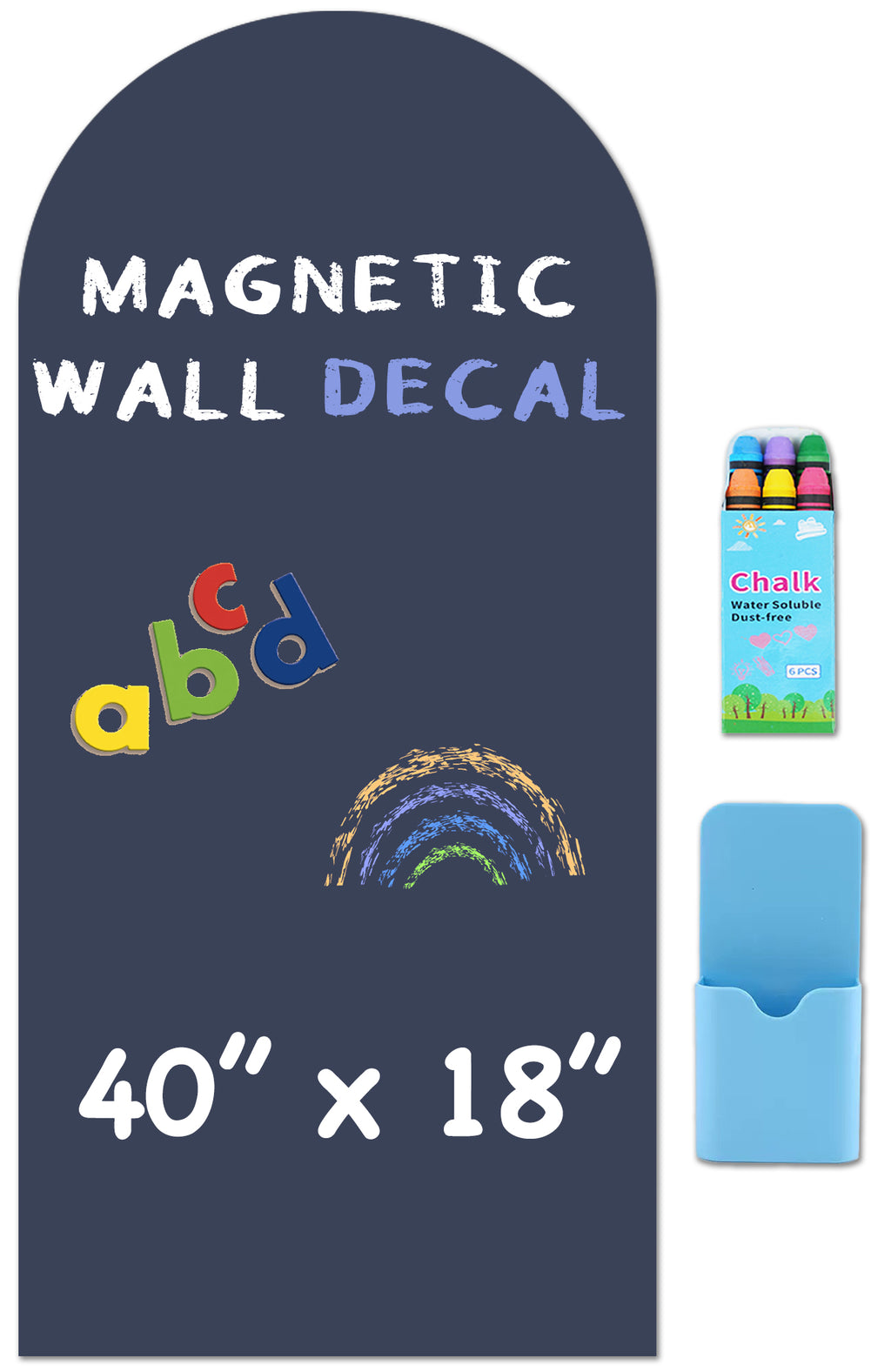 Arch Magnetic Wall Decal - 40" x 18" Matte Finish Chalkboard Sticker for Wall - Magnetic Board for Home