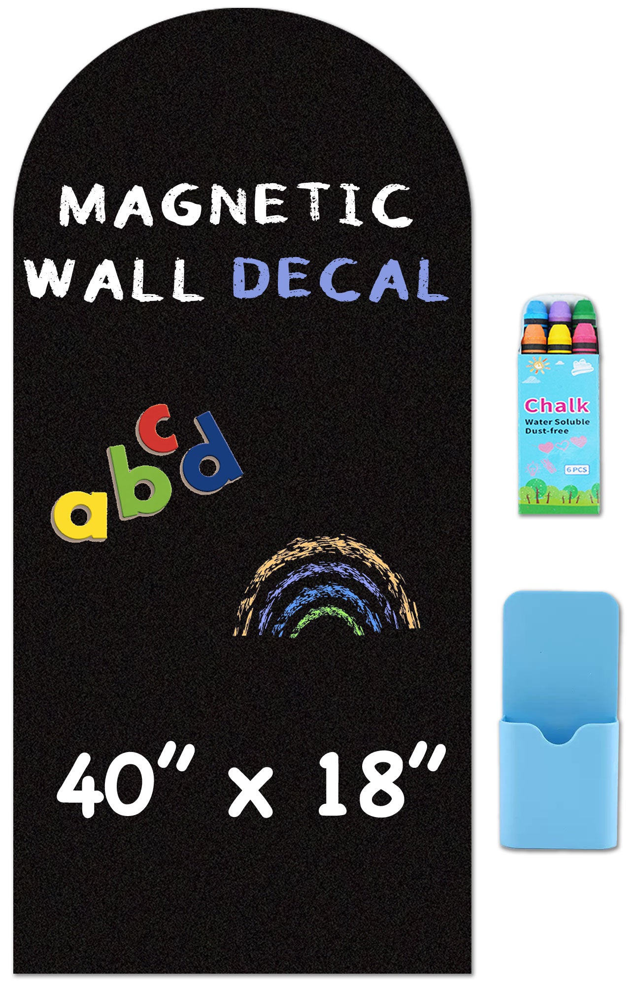 Arch Magnetic Wall Decal - 40" x 18" Matte Finish Chalkboard Sticker for Wall - Magnetic Board for Home