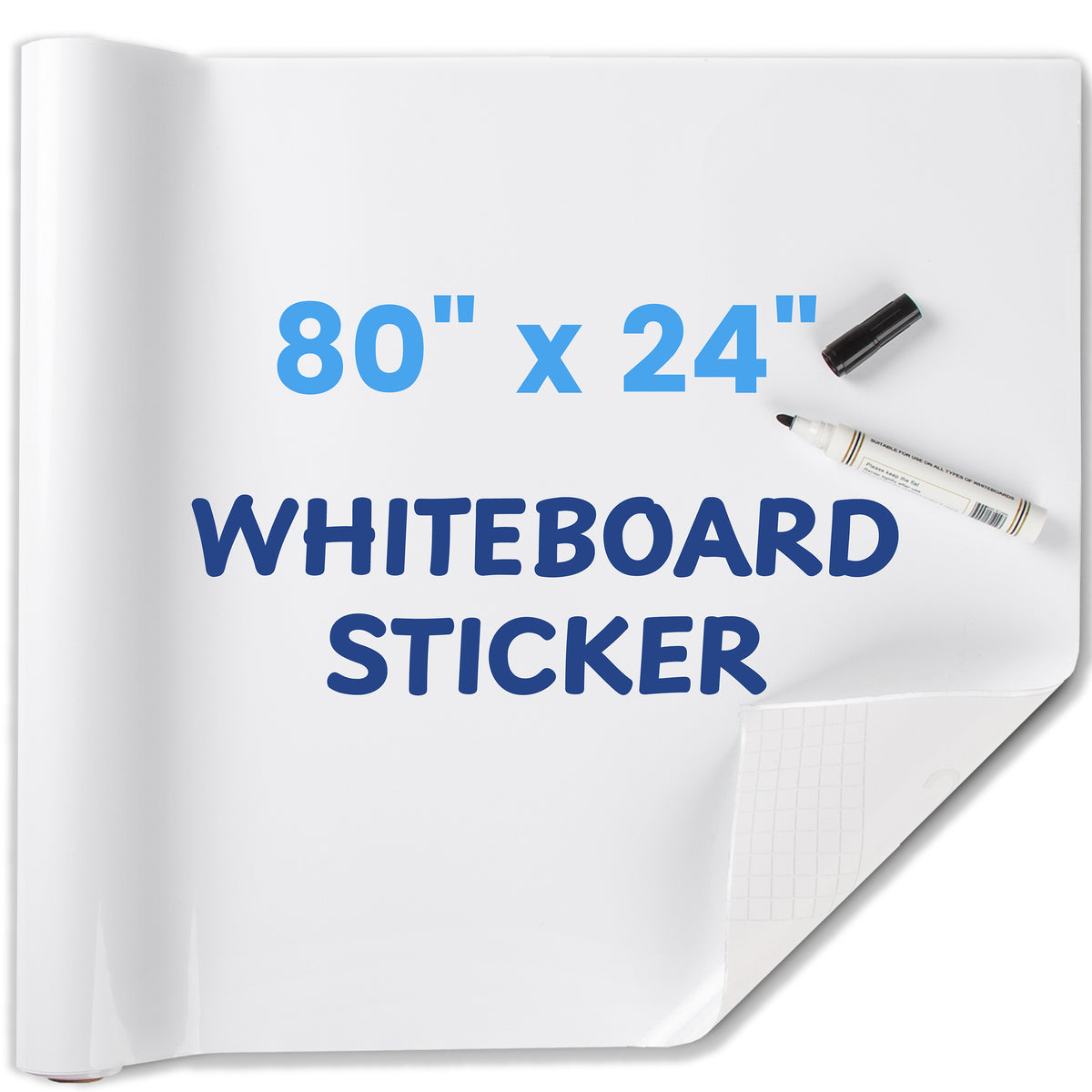 HEATPOMELO Self-Stick Dry Erase WhiteboardRoll Sticker - Roll Format, No Ghosting, Stain-Proof, Smooth Wall Surfaces Compatible -Office Presentation Supply for Home/OfficeUse (Works with Dry Erase Markers)