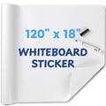 Whiteboard Sticker for Wall, 120" x 18" No Ghosting Peel and Stick Dry Erase White Board Roll, Stain-Proof Self-Adhesive Whiteboard Paper for Home, Office, Classroom